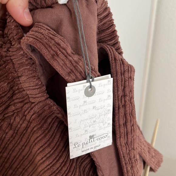 Le Petit Coco | designer made in Italy corduroy romper dungarees - Picture 3 of 4